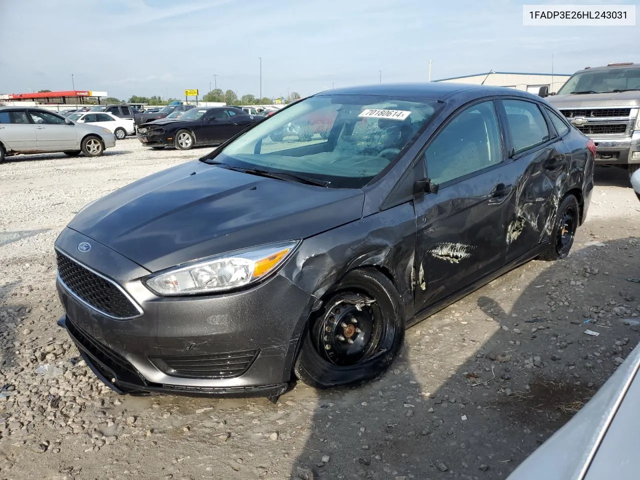 2017 Ford Focus S VIN: 1FADP3E26HL243031 Lot: 70180614