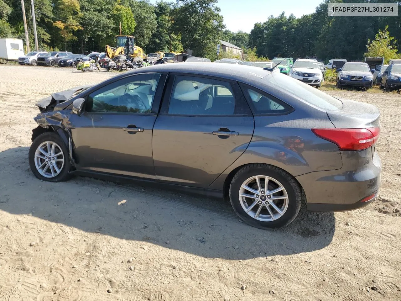 2017 Ford Focus Se VIN: 1FADP3F27HL301274 Lot: 70631644