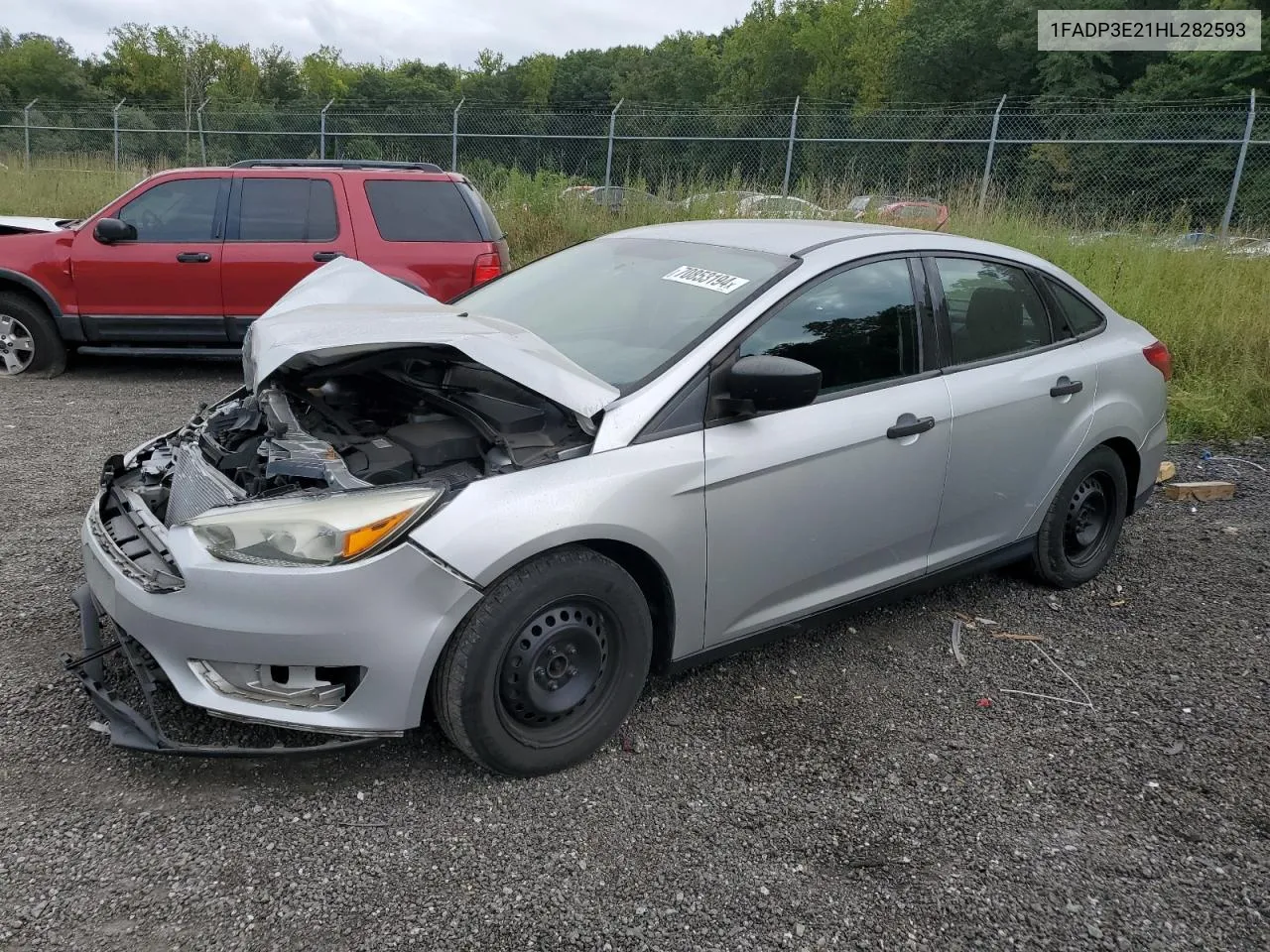 2017 Ford Focus S VIN: 1FADP3E21HL282593 Lot: 70853194