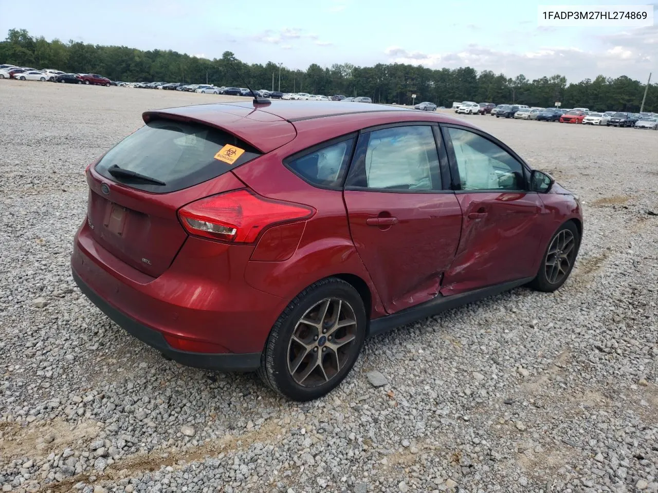 2017 Ford Focus Sel VIN: 1FADP3M27HL274869 Lot: 71655904