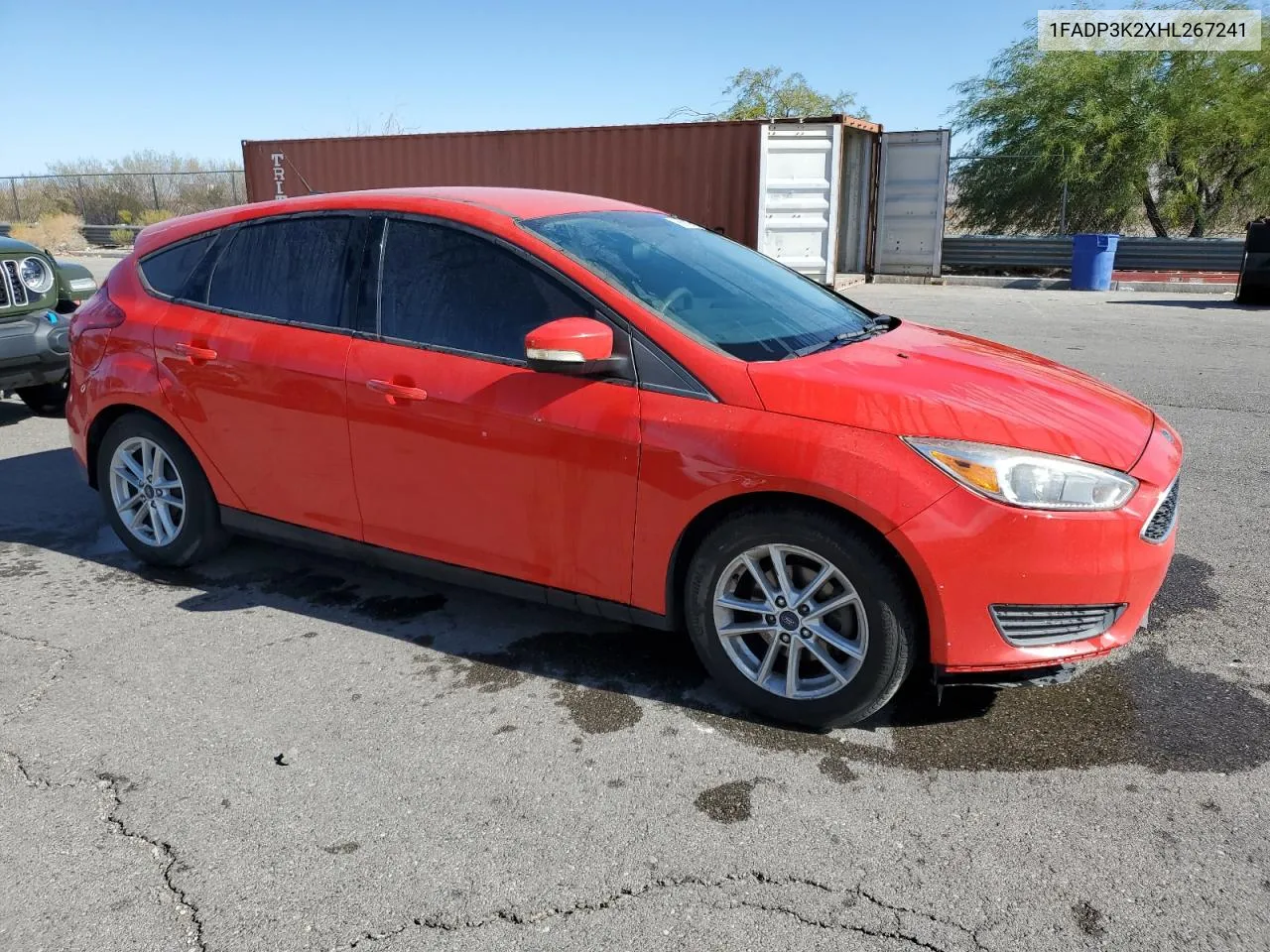 2017 Ford Focus Se VIN: 1FADP3K2XHL267241 Lot: 72436494