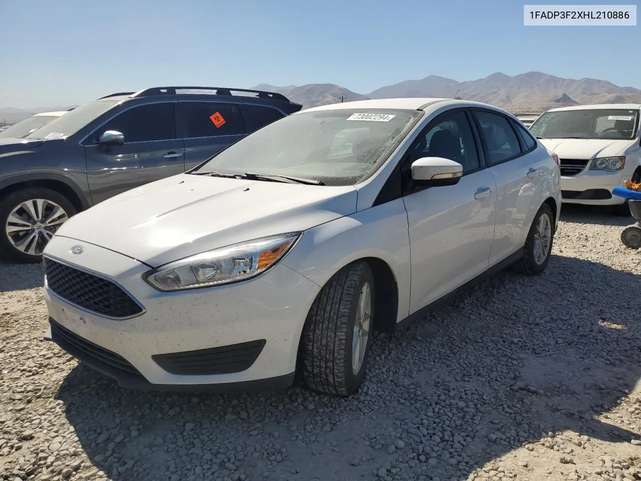 2017 Ford Focus Se VIN: 1FADP3F2XHL210886 Lot: 73002294