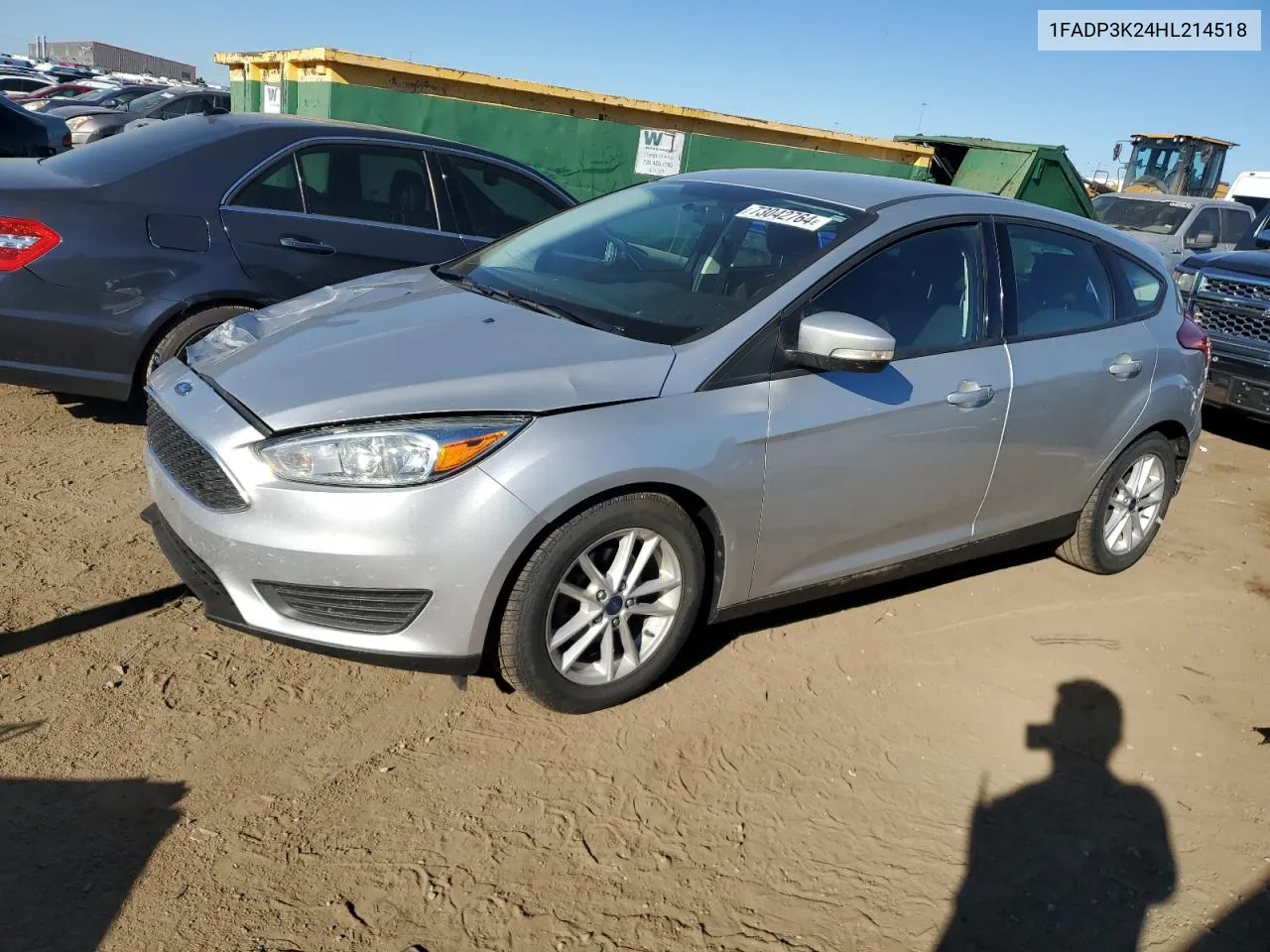 2017 Ford Focus Se VIN: 1FADP3K24HL214518 Lot: 73042764