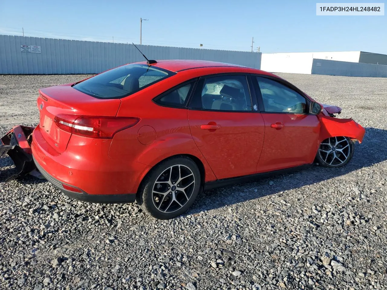 2017 Ford Focus Sel VIN: 1FADP3H24HL248482 Lot: 73554174