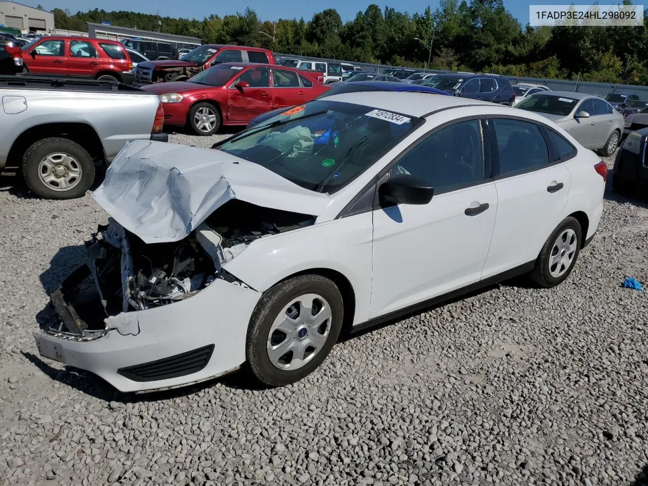 2017 Ford Focus S VIN: 1FADP3E24HL298092 Lot: 74912834