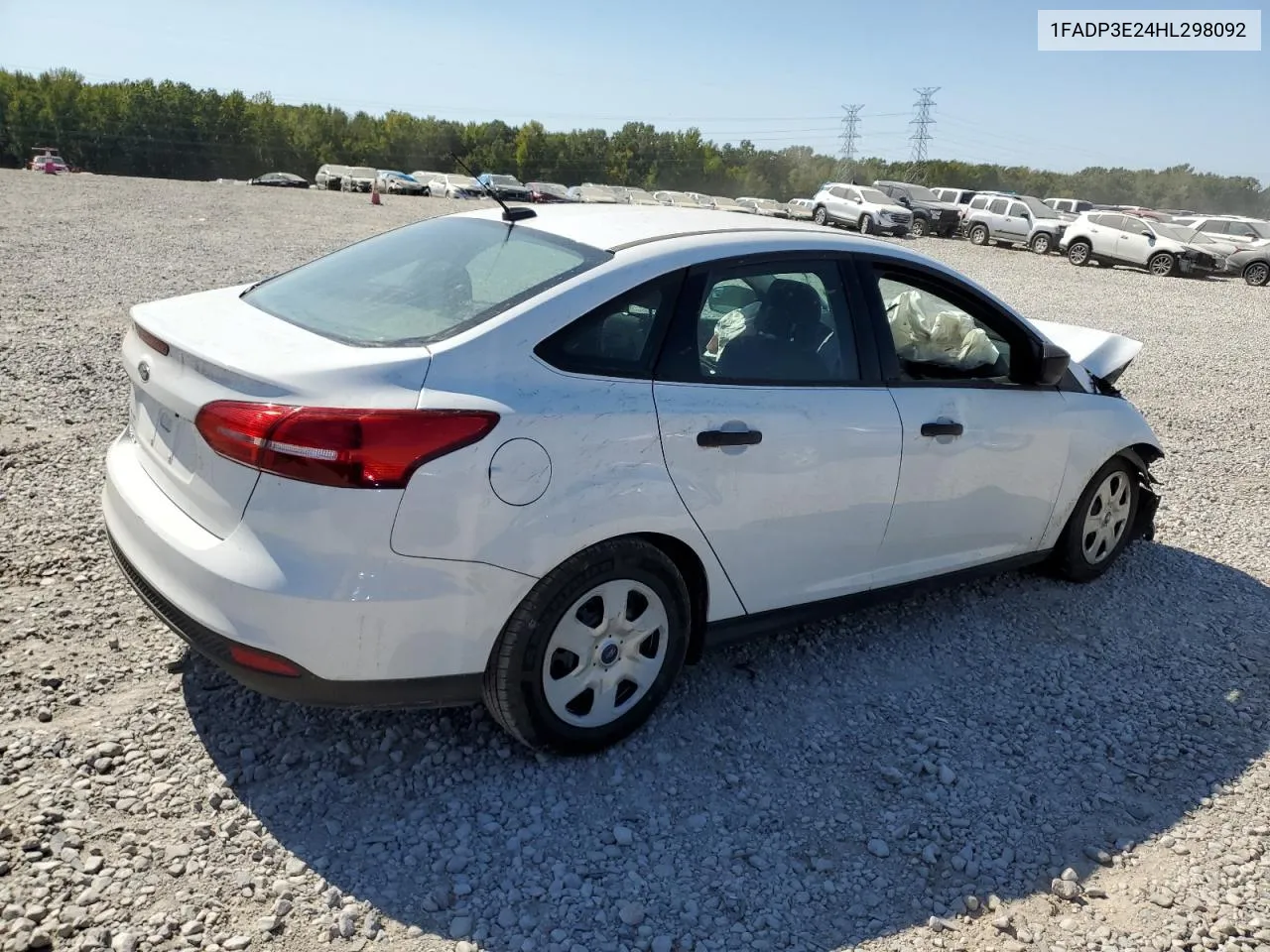 2017 Ford Focus S VIN: 1FADP3E24HL298092 Lot: 74912834