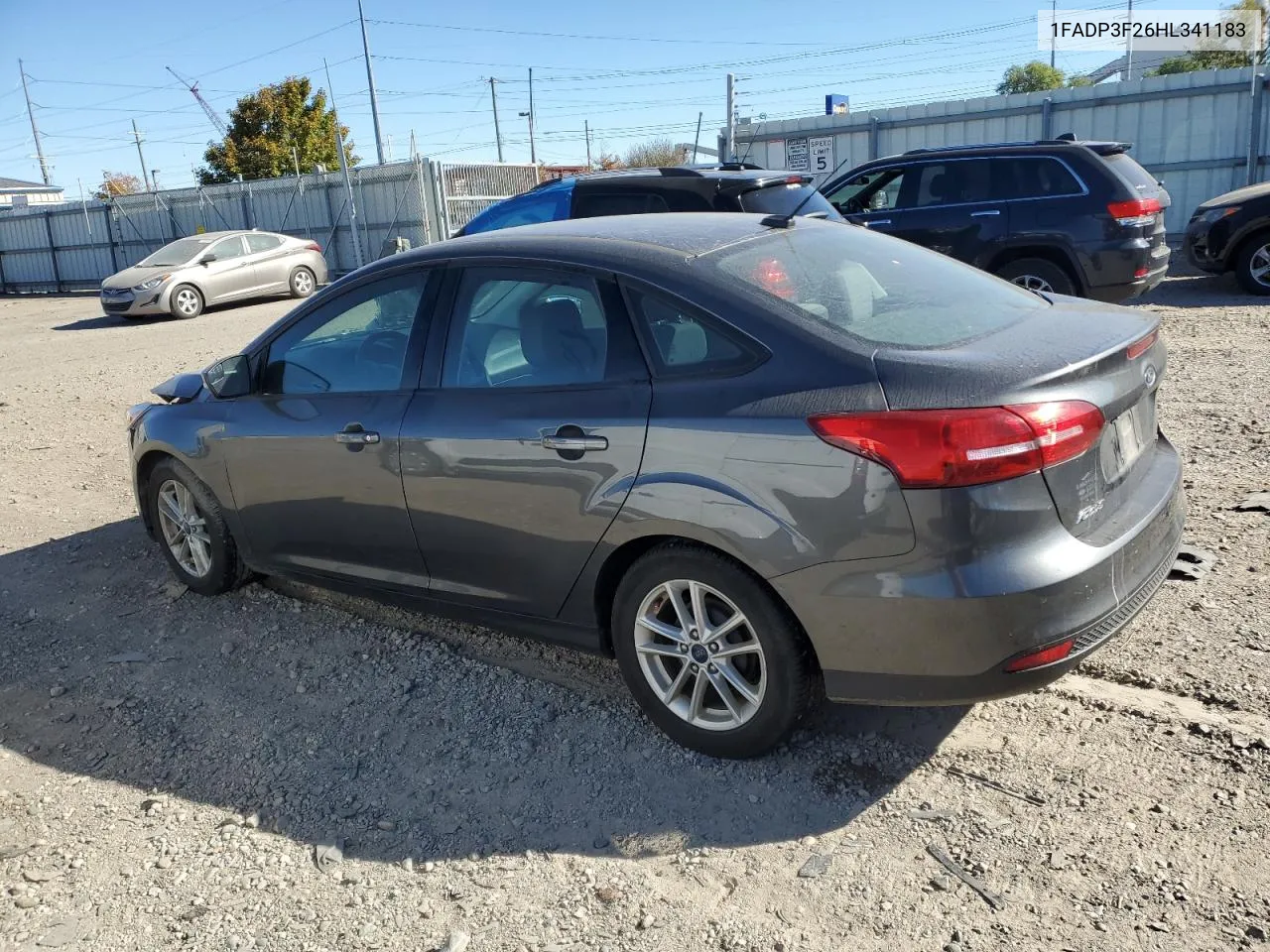 2017 Ford Focus Se VIN: 1FADP3F26HL341183 Lot: 75259444