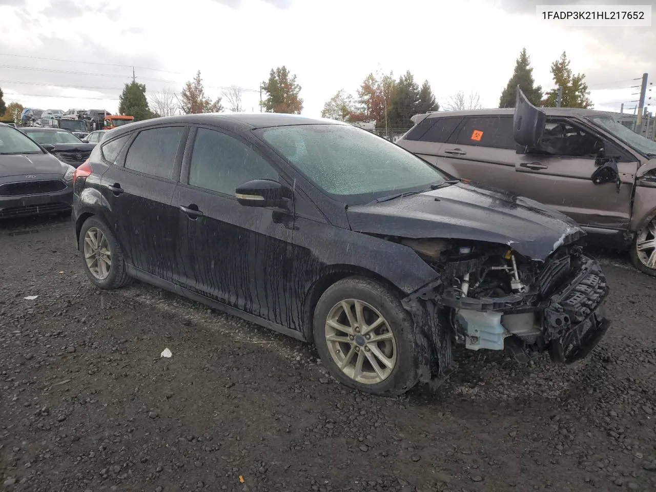 2017 Ford Focus Se VIN: 1FADP3K21HL217652 Lot: 75690394