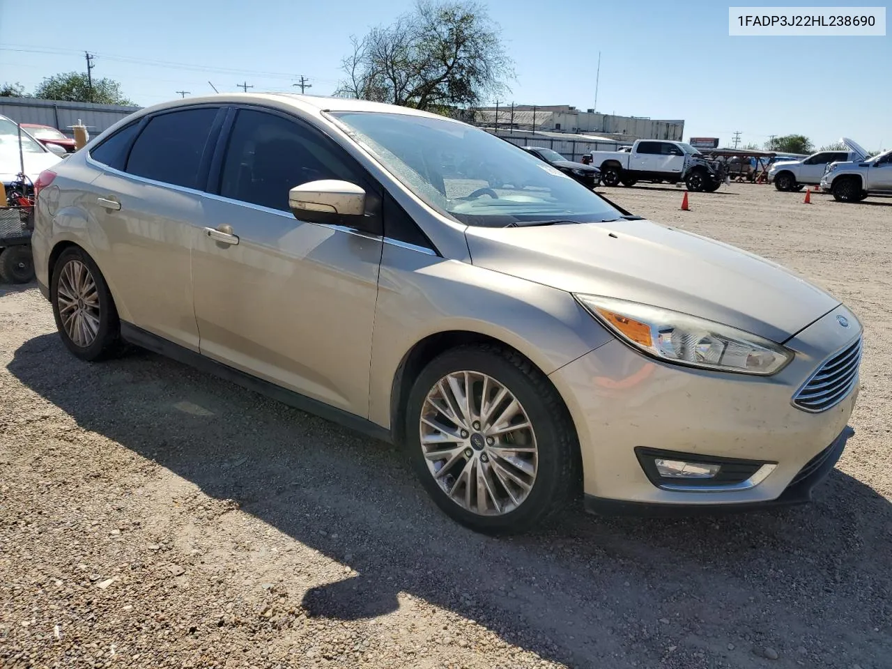 2017 Ford Focus Titanium VIN: 1FADP3J22HL238690 Lot: 76167904