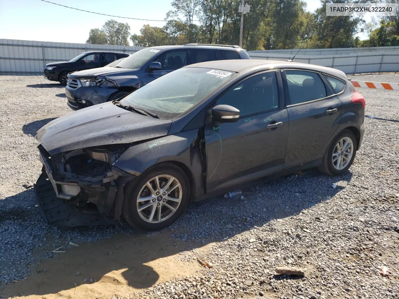 2017 Ford Focus Se VIN: 1FADP3K2XHL322240 Lot: 76489354