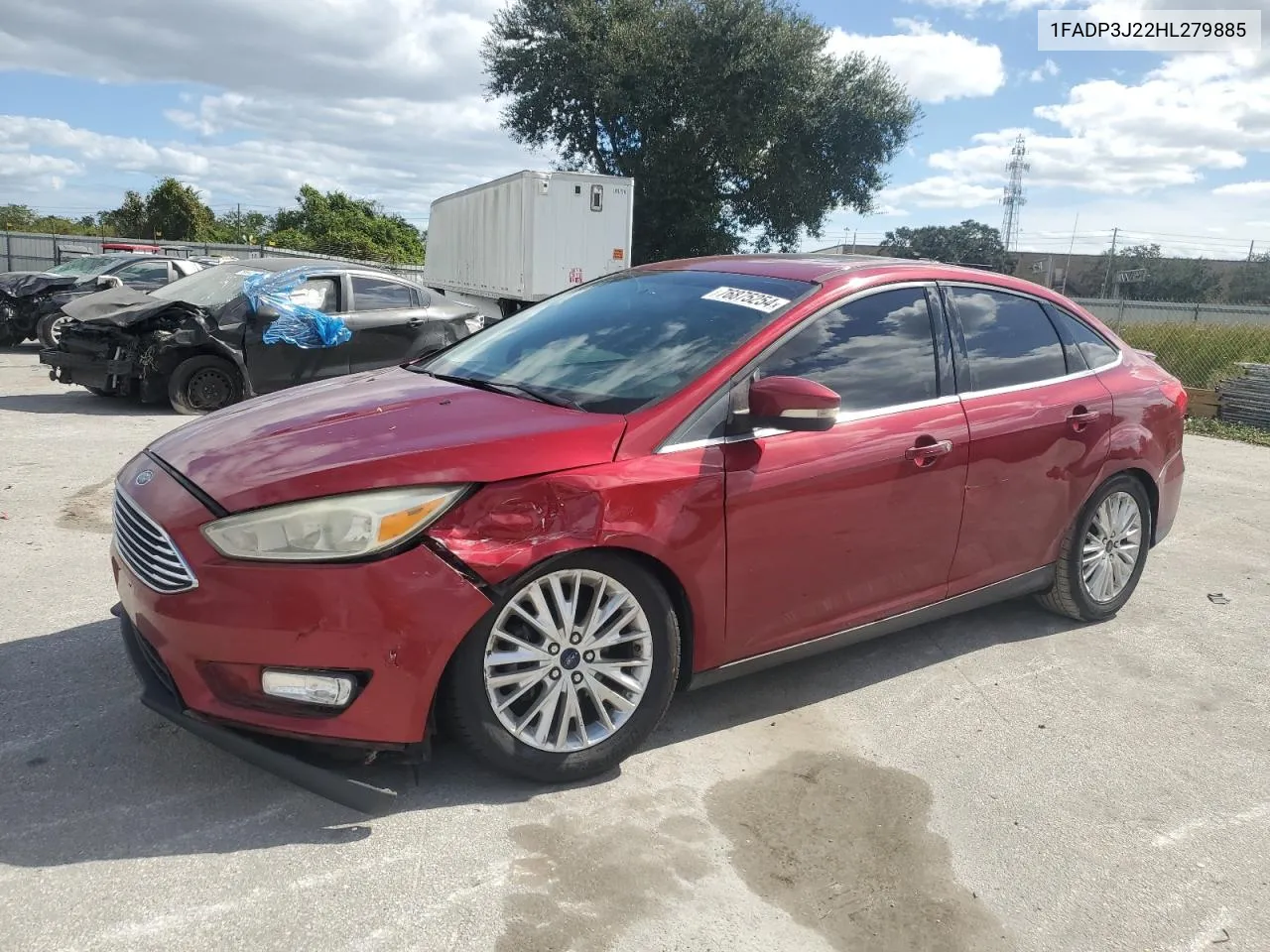 2017 Ford Focus Titanium VIN: 1FADP3J22HL279885 Lot: 76875254