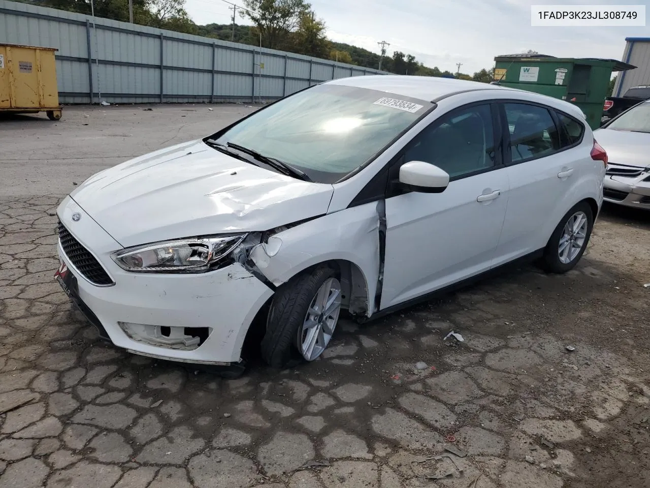 2018 Ford Focus Se VIN: 1FADP3K23JL308749 Lot: 69793834