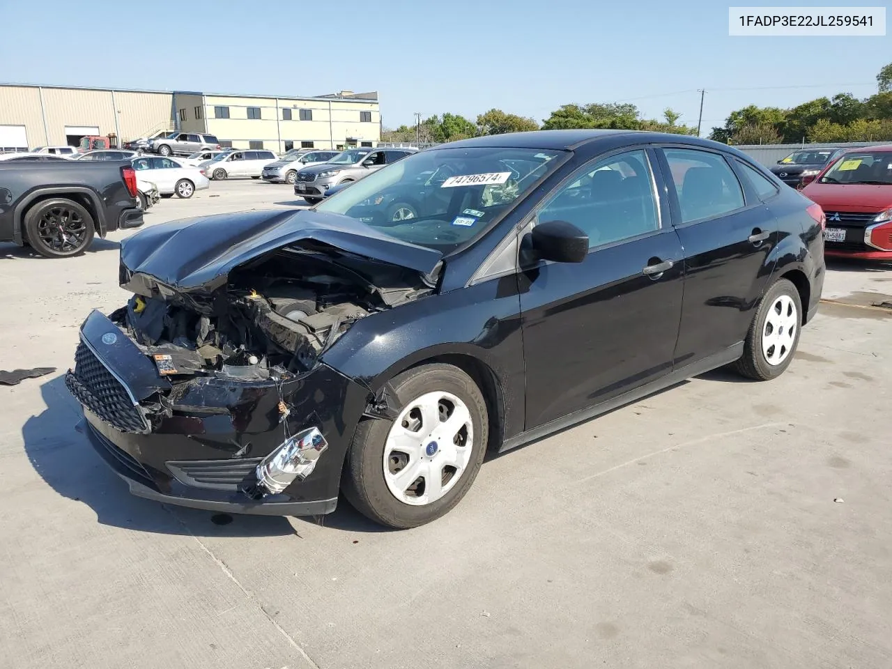 2018 Ford Focus S VIN: 1FADP3E22JL259541 Lot: 74796574