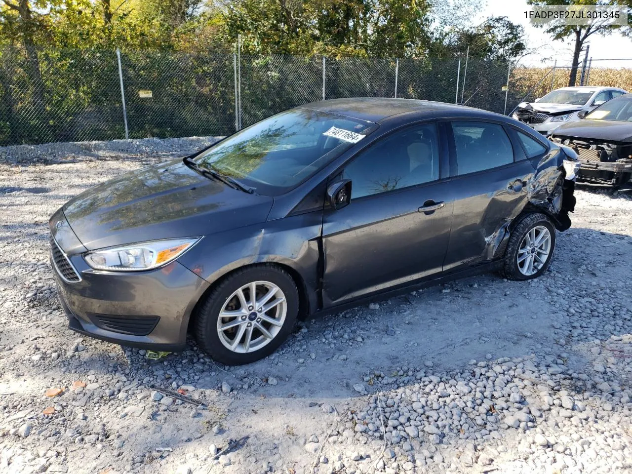 2018 Ford Focus Se VIN: 1FADP3F27JL301345 Lot: 74811664