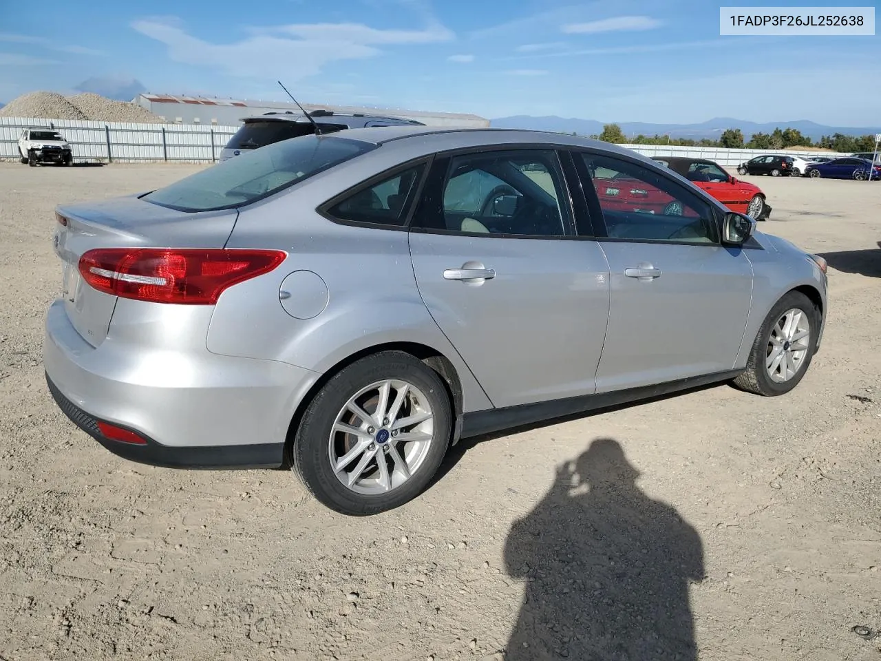 2018 Ford Focus Se VIN: 1FADP3F26JL252638 Lot: 75352974