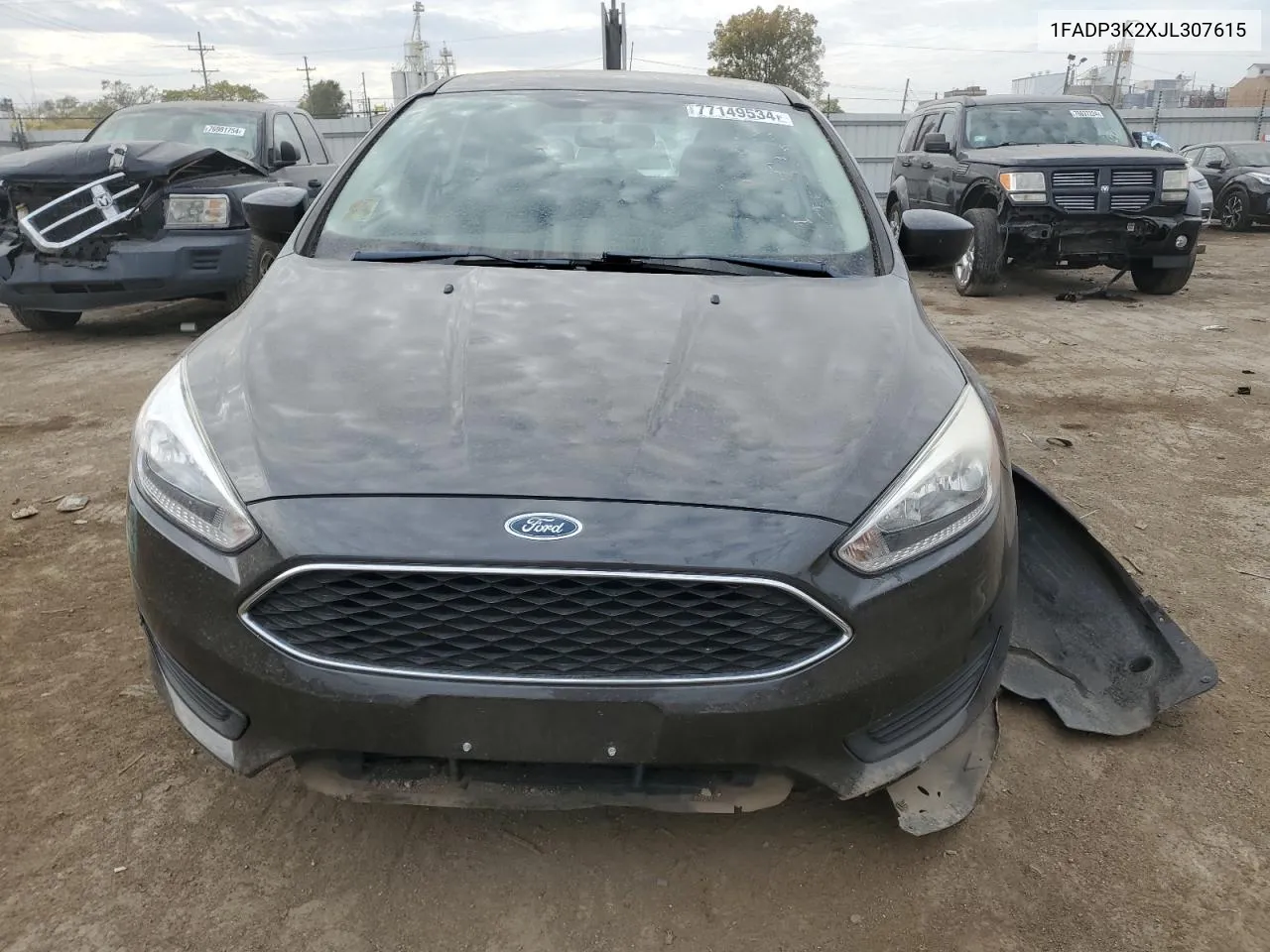 2018 Ford Focus Se VIN: 1FADP3K2XJL307615 Lot: 77149534