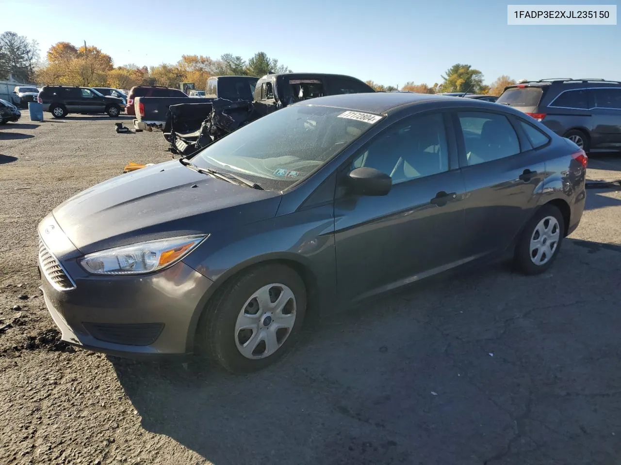 2018 Ford Focus S VIN: 1FADP3E2XJL235150 Lot: 77172804