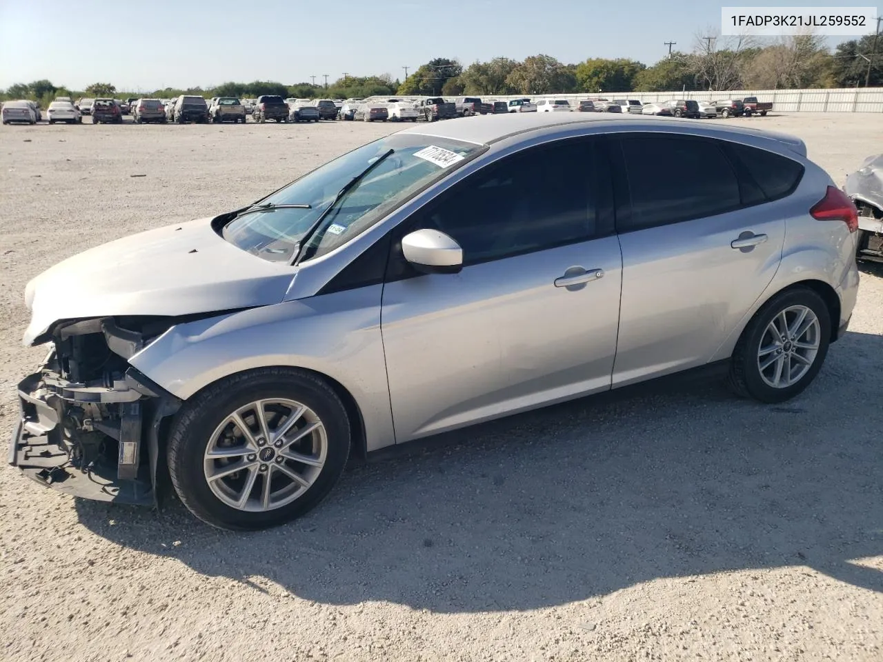 2018 Ford Focus Se VIN: 1FADP3K21JL259552 Lot: 77178534