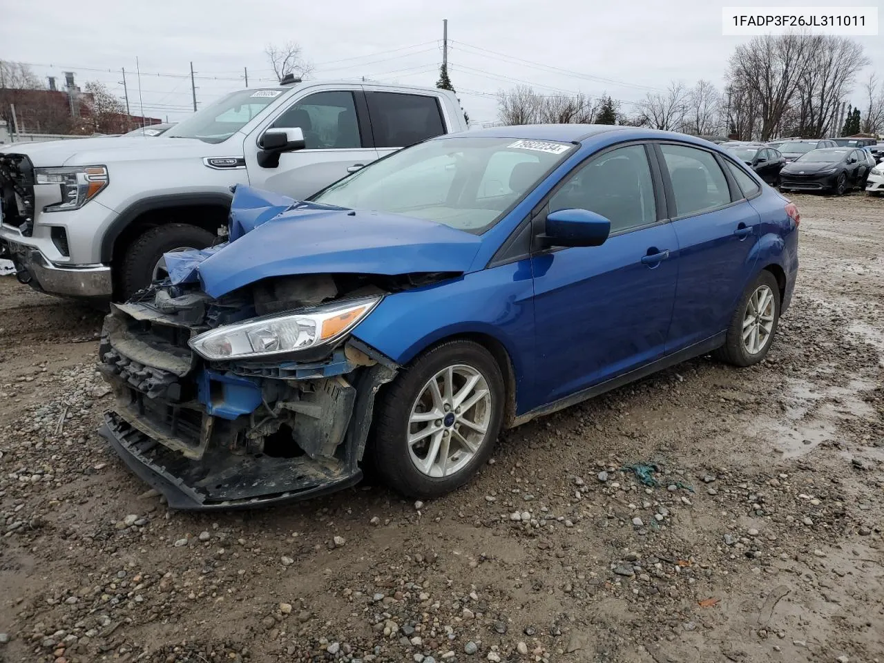 2018 Ford Focus Se VIN: 1FADP3F26JL311011 Lot: 79822234