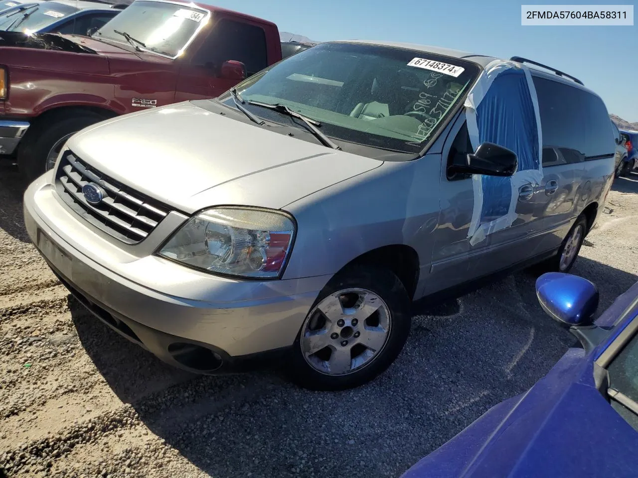 2004 Ford Freestar Ses VIN: 2FMDA57604BA58311 Lot: 67148374