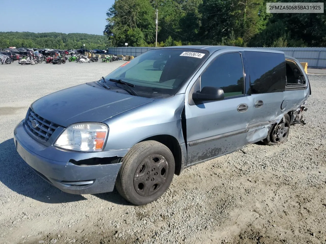 2005 Ford Freestar S VIN: 2FMZA50685BA31925 Lot: 59353674