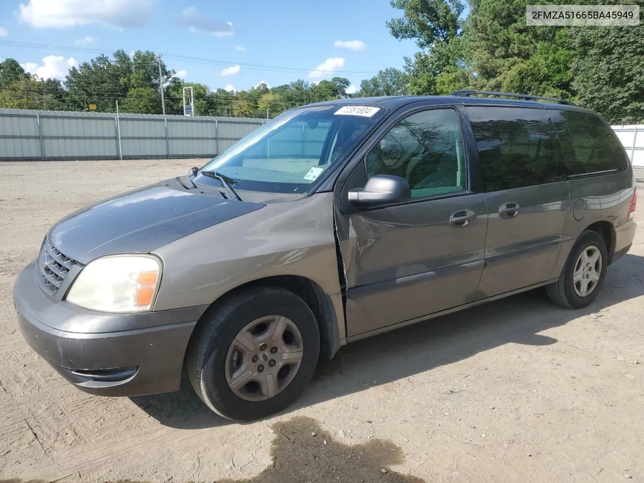 2005 Ford Freestar Se VIN: 2FMZA51665BA45949 Lot: 72381804