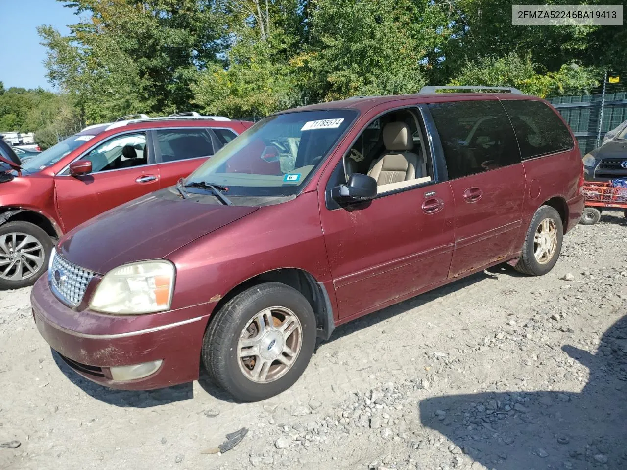 2006 Ford Freestar Sel VIN: 2FMZA52246BA19413 Lot: 73469254