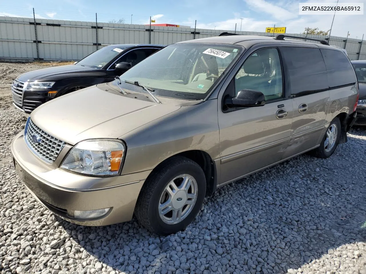 2006 Ford Freestar Sel VIN: 2FMZA522X6BA65912 Lot: 75645074