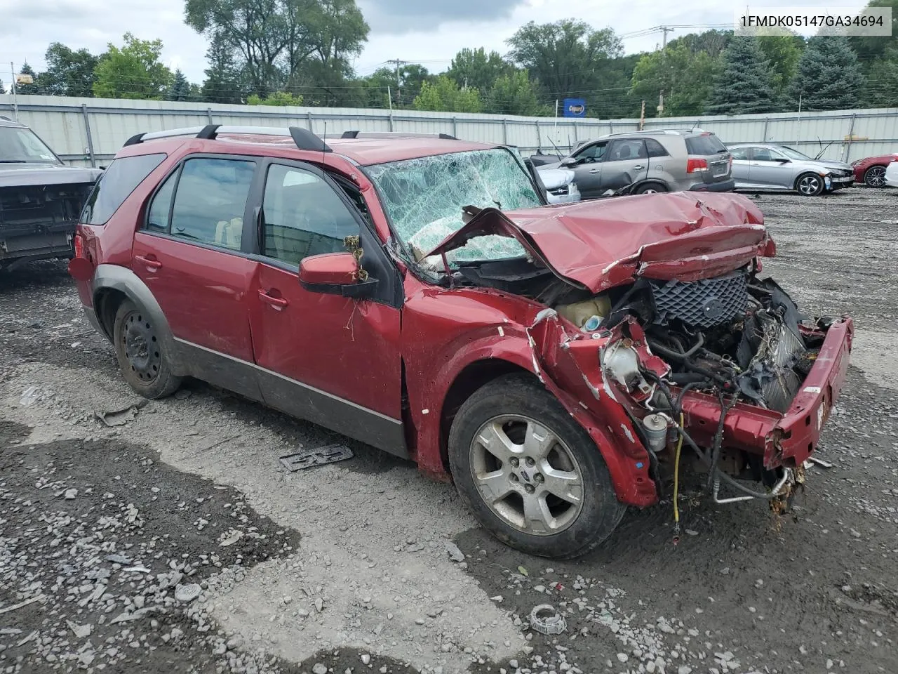 2007 Ford Freestyle Sel VIN: 1FMDK05147GA34694 Lot: 64425564