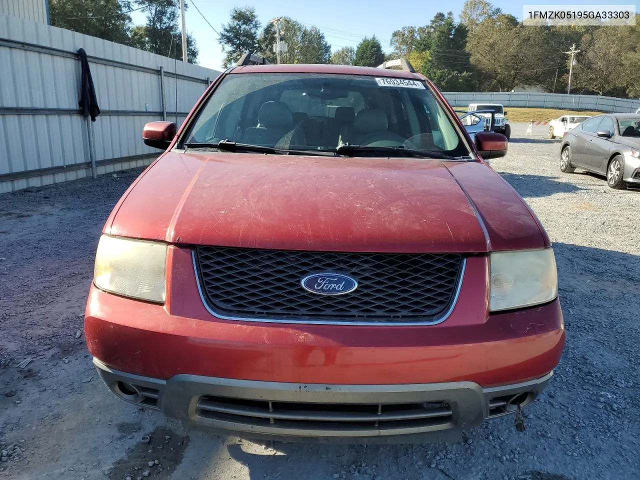 2005 Ford Freestyle Sel VIN: 1FMZK05195GA33303 Lot: 76934544