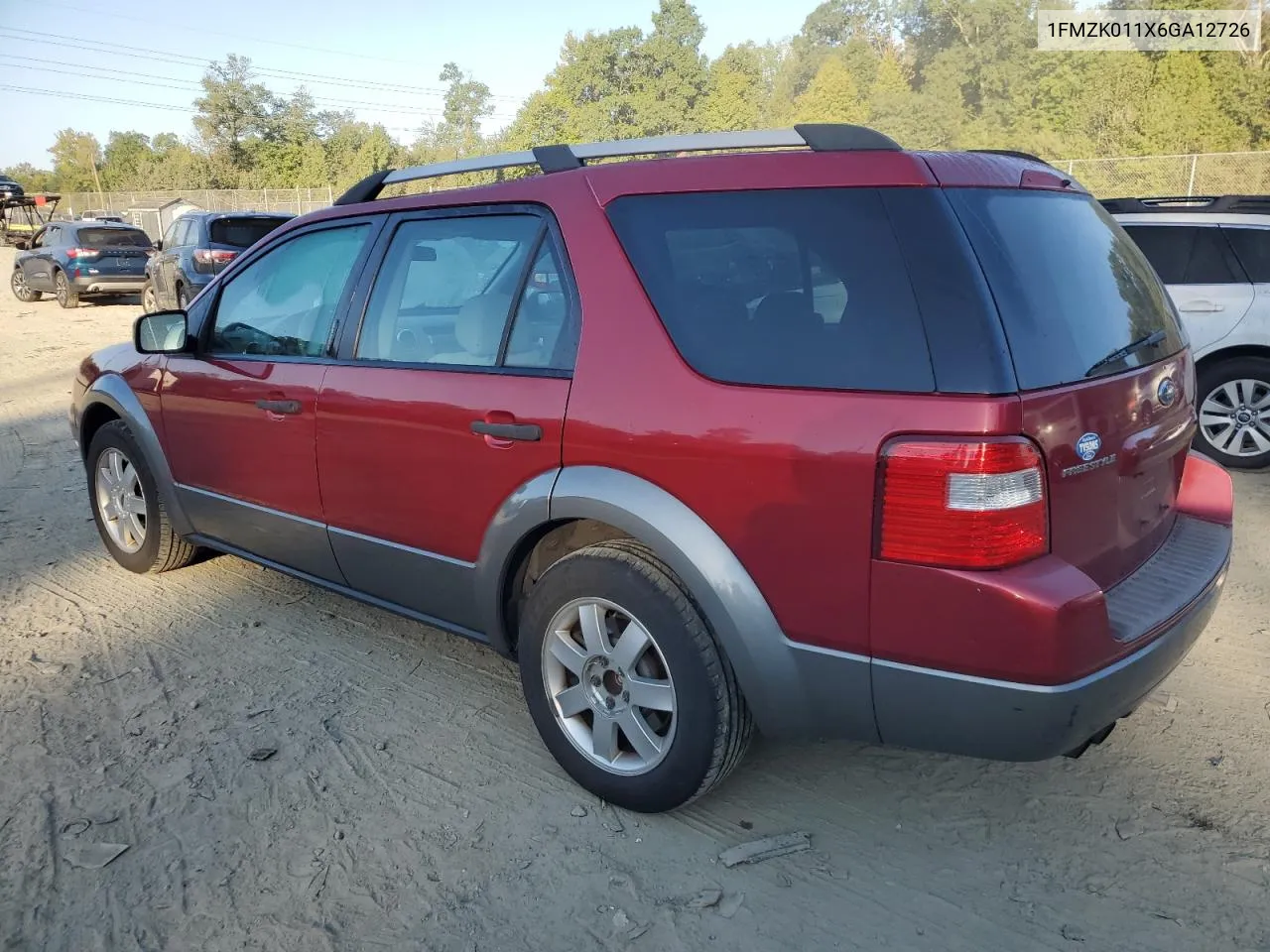 2006 Ford Freestyle Se VIN: 1FMZK011X6GA12726 Lot: 70867364