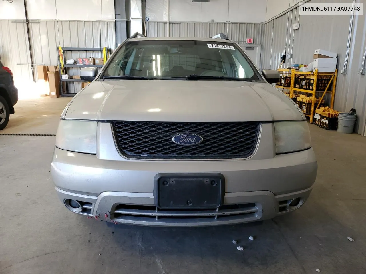 1FMDK06117GA07743 2007 Ford Freestyle Limited