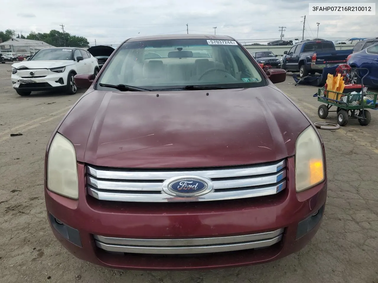 2006 Ford Fusion Se VIN: 3FAHP07Z16R210012 Lot: 57037244