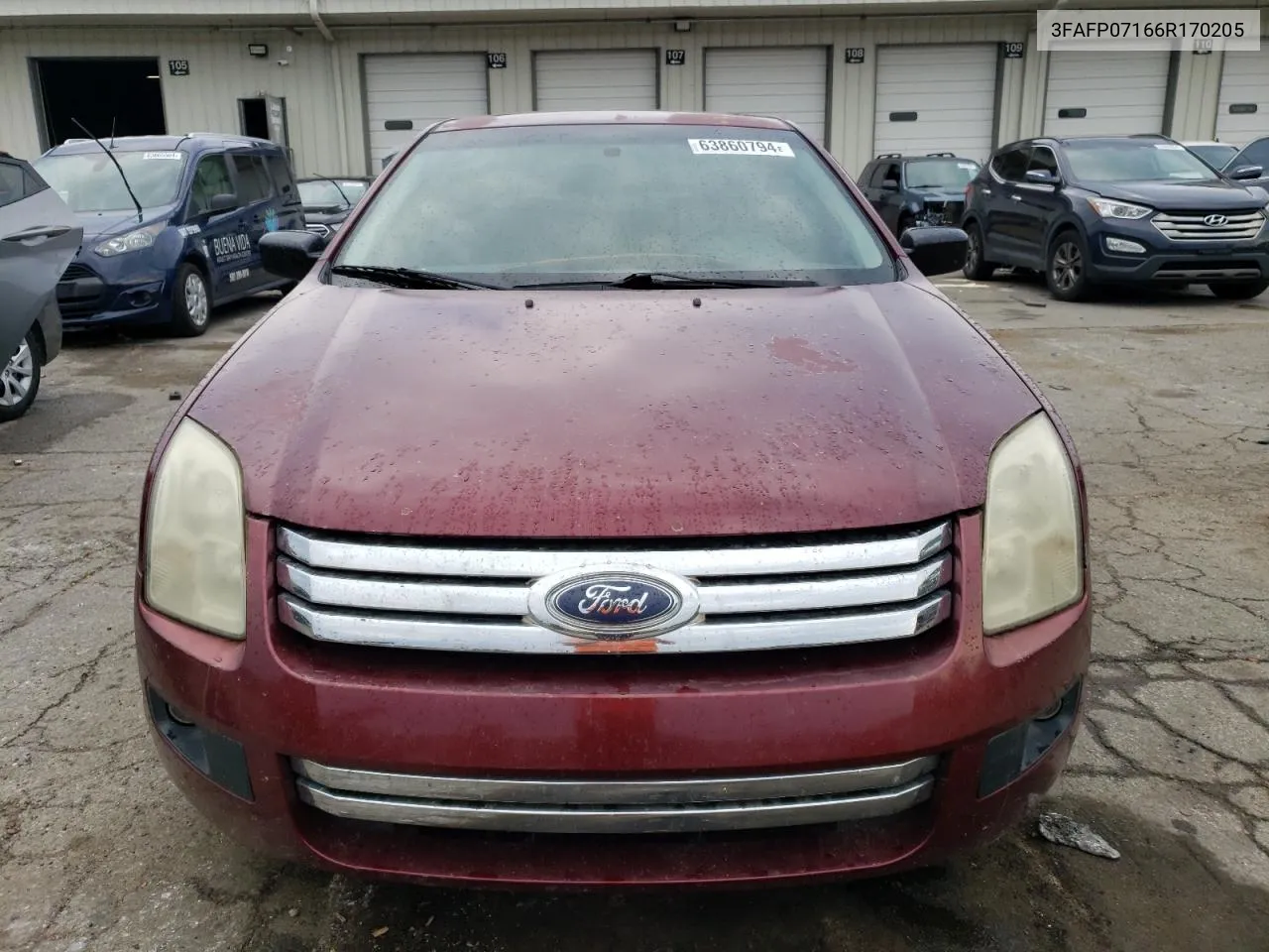 2006 Ford Fusion Se VIN: 3FAFP07166R170205 Lot: 63860794