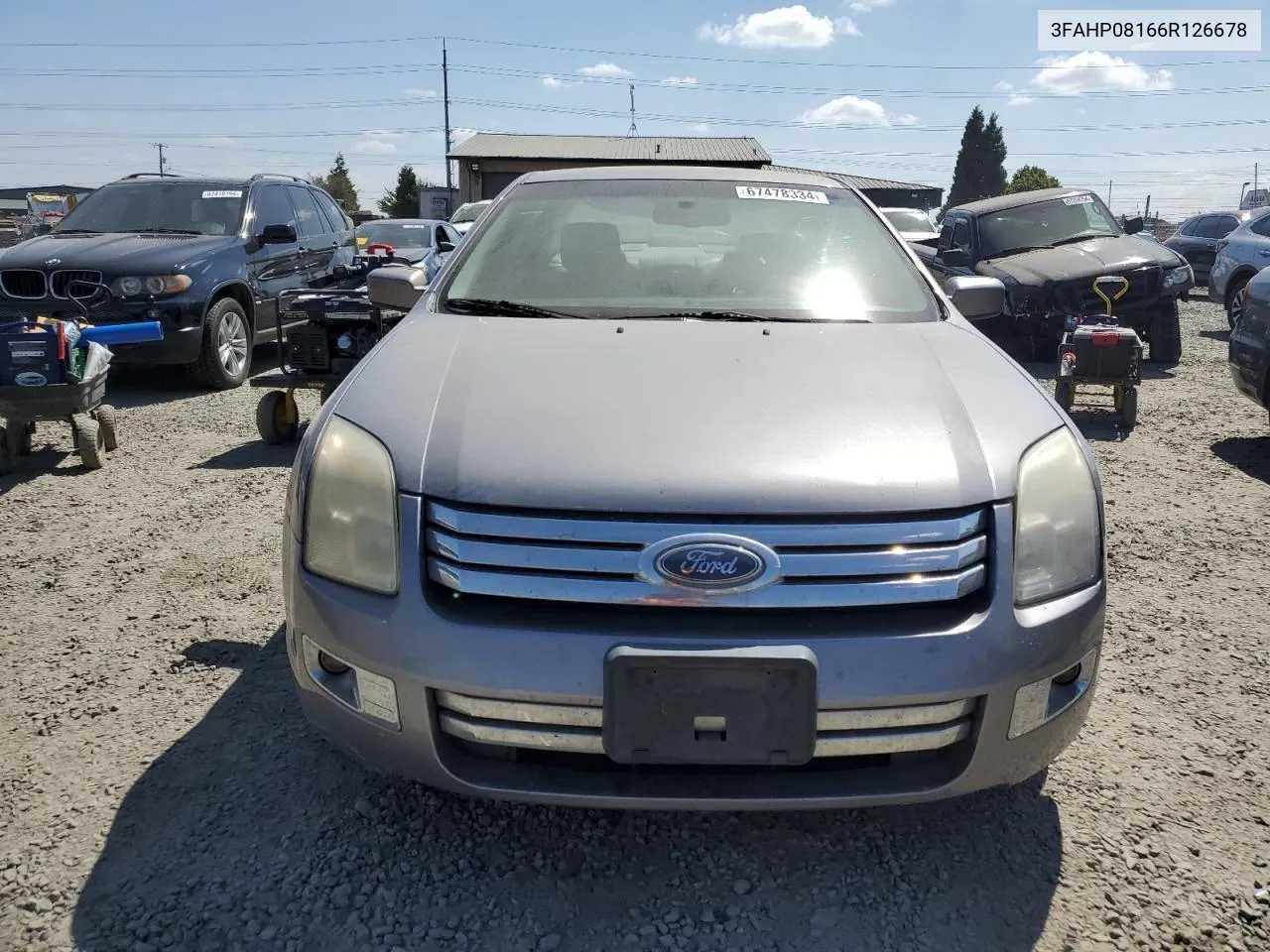 2006 Ford Fusion Sel VIN: 3FAHP08166R126678 Lot: 67478334