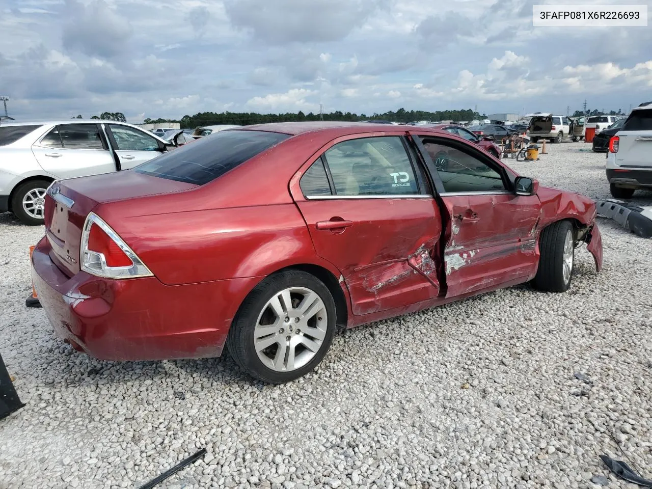 2006 Ford Fusion Sel VIN: 3FAFP081X6R226693 Lot: 69590034