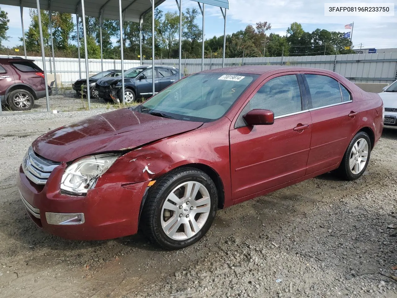 2006 Ford Fusion Sel VIN: 3FAFP08196R233750 Lot: 70019814