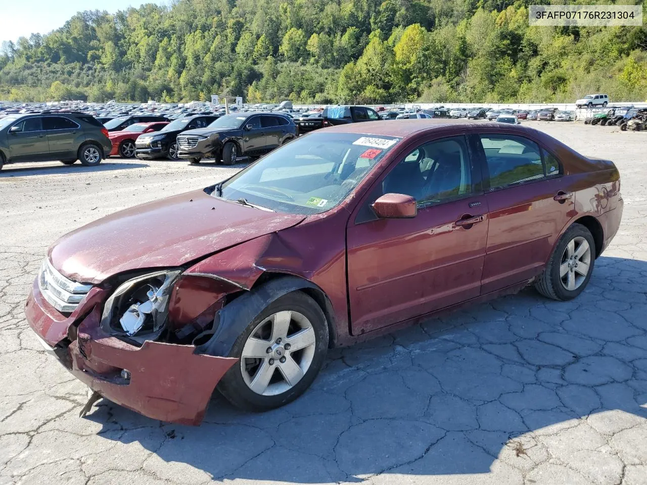 2006 Ford Fusion Se VIN: 3FAFP07176R231304 Lot: 70648404