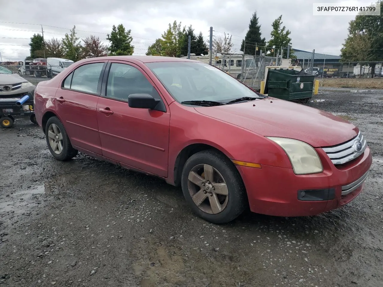 2006 Ford Fusion Se VIN: 3FAFP07Z76R141799 Lot: 71125904