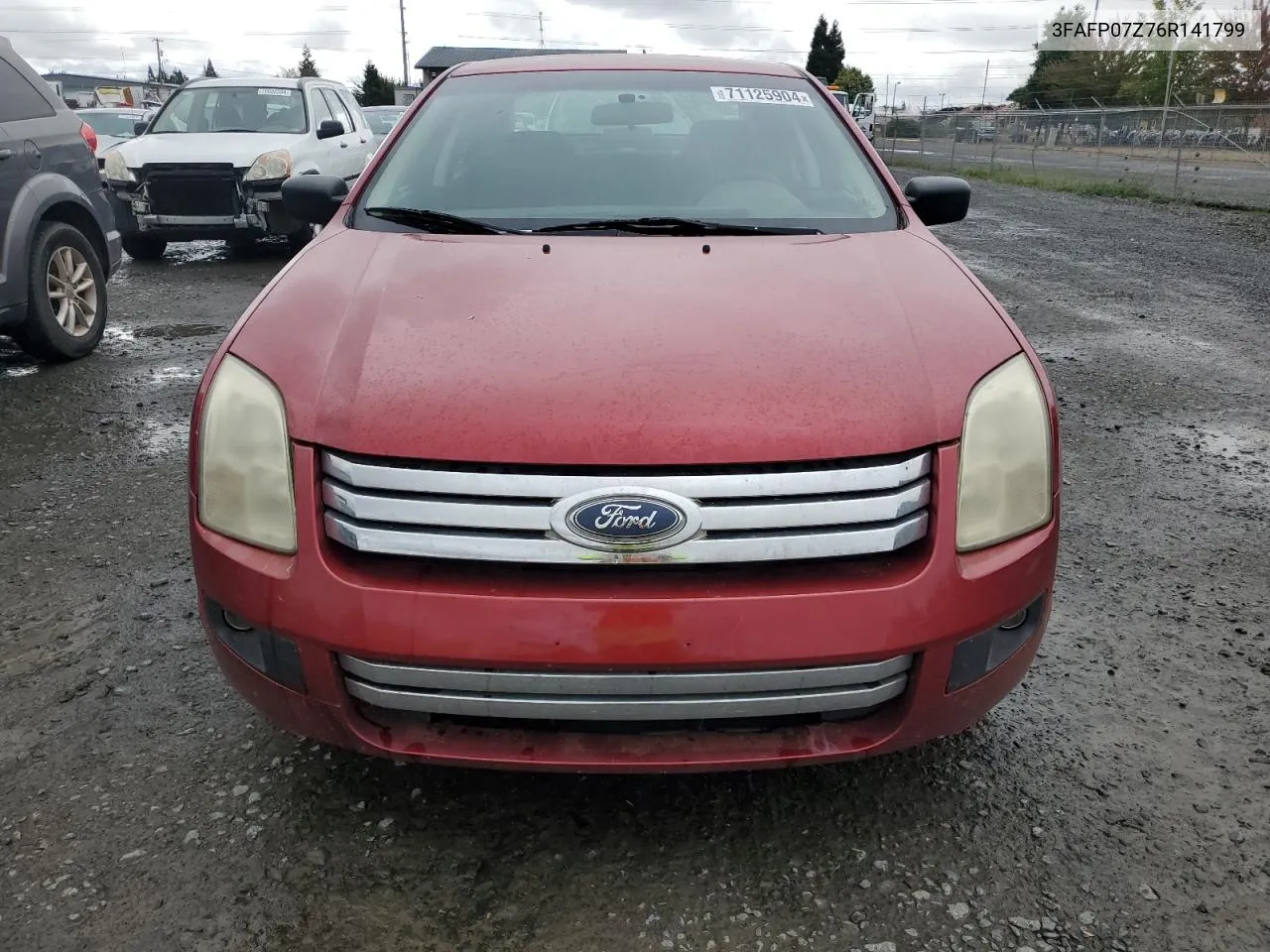 2006 Ford Fusion Se VIN: 3FAFP07Z76R141799 Lot: 71125904