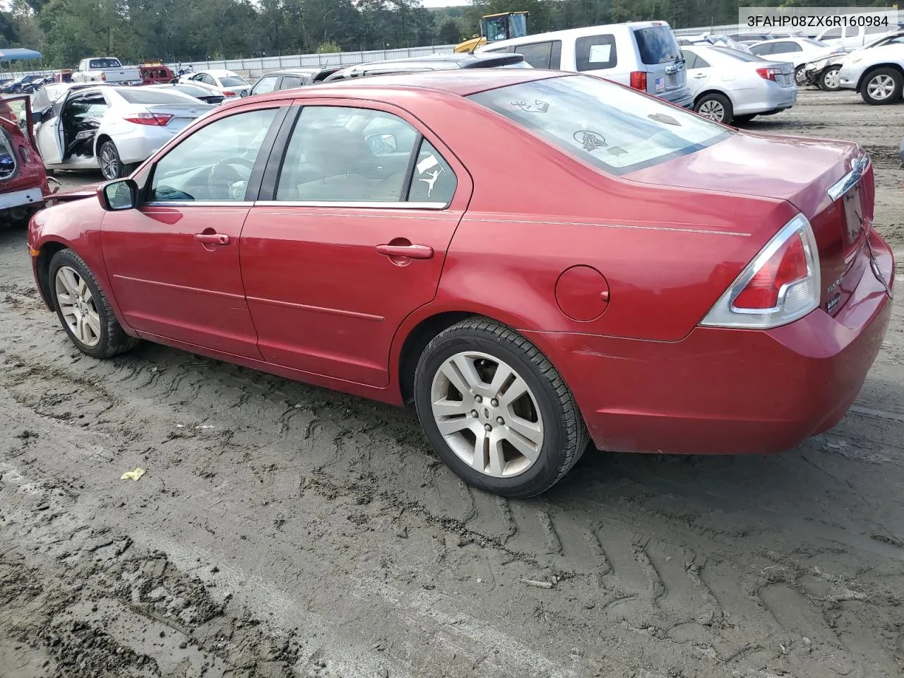 2006 Ford Fusion Sel VIN: 3FAHP08ZX6R160984 Lot: 72150194