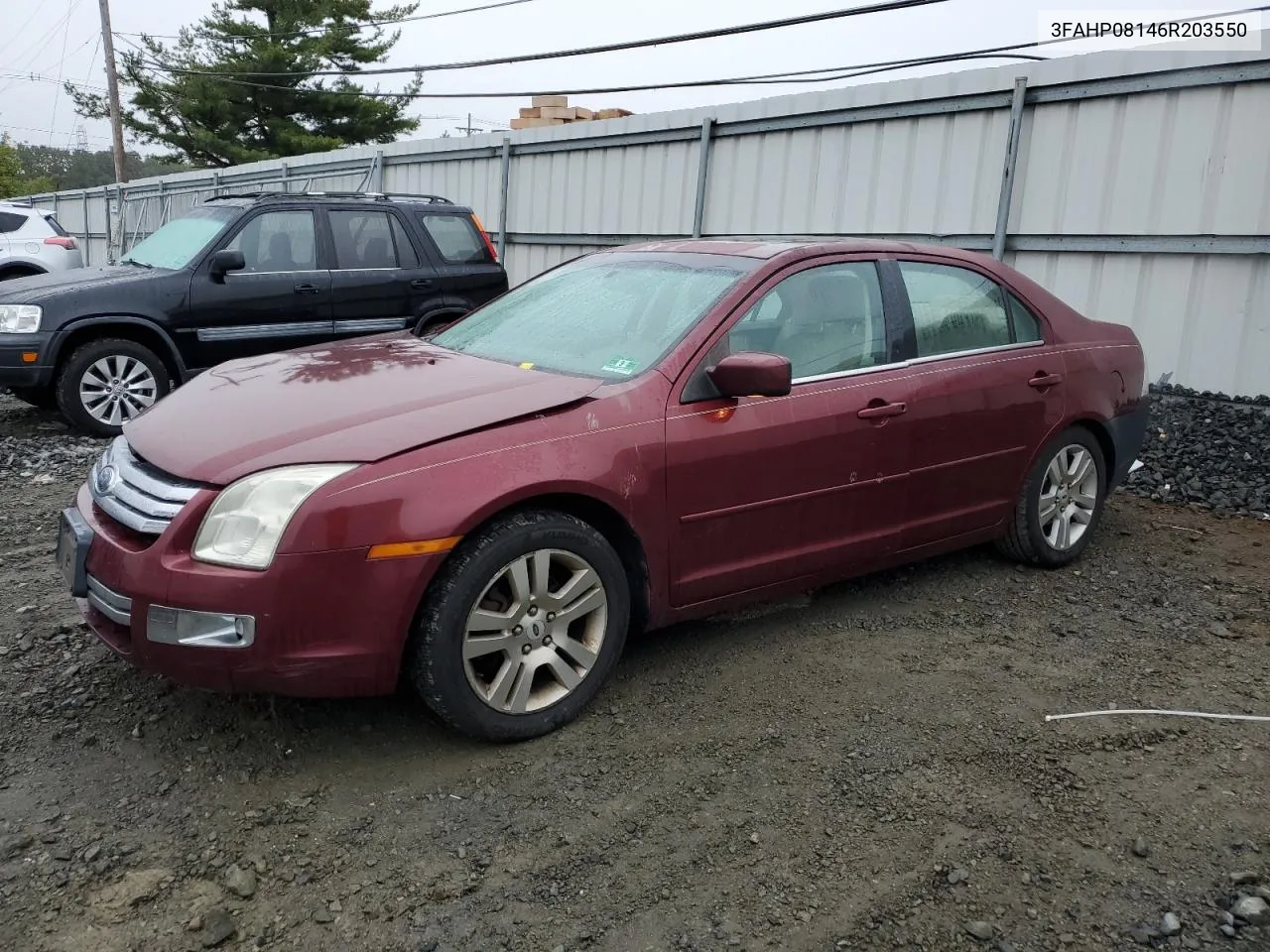 2006 Ford Fusion Sel VIN: 3FAHP08146R203550 Lot: 72577834