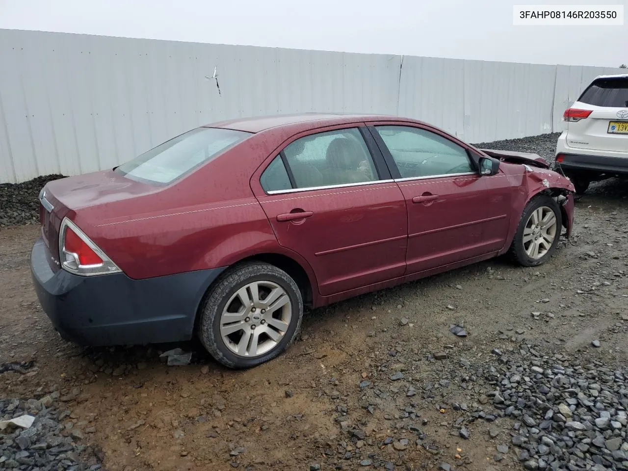 2006 Ford Fusion Sel VIN: 3FAHP08146R203550 Lot: 72577834