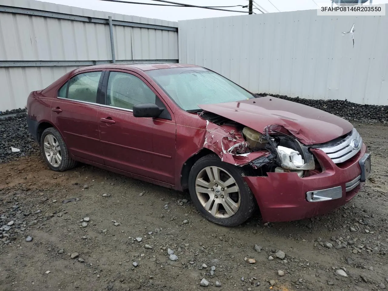 2006 Ford Fusion Sel VIN: 3FAHP08146R203550 Lot: 72577834