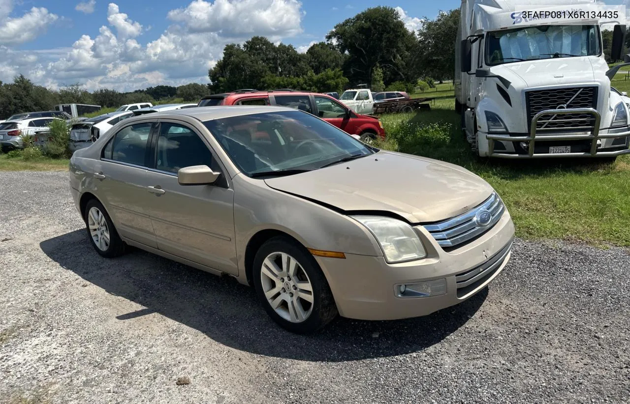 2006 Ford Fusion Sel VIN: 3FAFP081X6R134435 Lot: 72603894