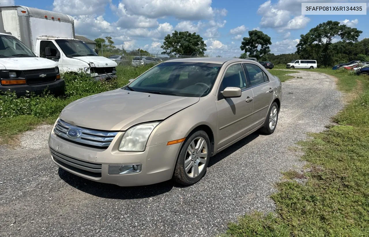 2006 Ford Fusion Sel VIN: 3FAFP081X6R134435 Lot: 72603894