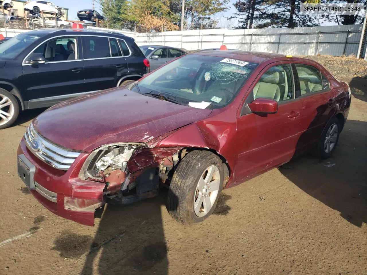 2006 Ford Fusion Se VIN: 3FAHP07146R108343 Lot: 73977694