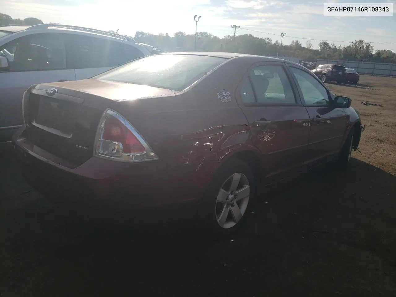 2006 Ford Fusion Se VIN: 3FAHP07146R108343 Lot: 73977694