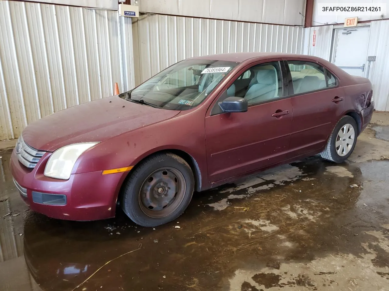 2006 Ford Fusion S VIN: 3FAFP06Z86R214261 Lot: 76385964