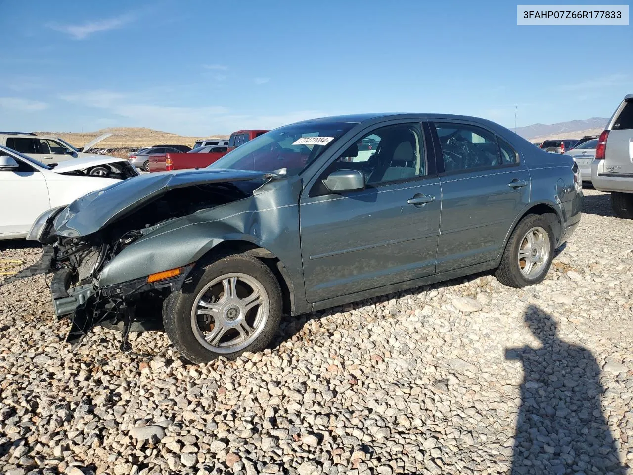 2006 Ford Fusion Se VIN: 3FAHP07Z66R177833 Lot: 77472084